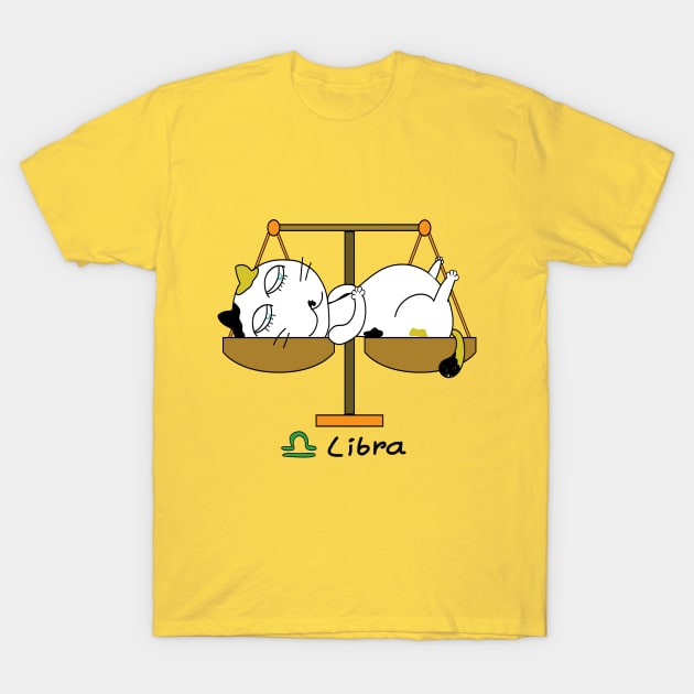 Libra zodiac funny cat T-Shirt by BonusSingh